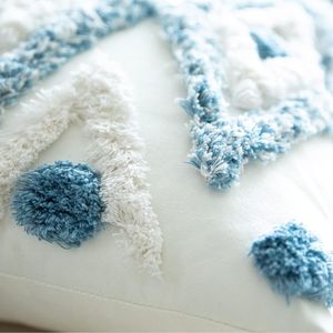 Juego de 2 Fundas de Cojín Cuadradas de Algodón Estilo Boho, Fundas Decorativas para Cojines de Sofá o Cama con Borlas Tejidas - Product Image 2