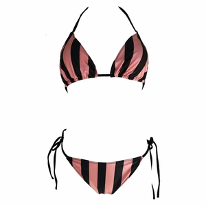 Traje de Baño Bikini de 2 Piezas para Mujer, Top Corto Fruncido y Pantalones Cortos de Cintura Alta, para Marca Privada Personalizada, OEM, ODM, Venta al Por Mayor - Product Image 2