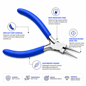 Jewelry Round Nose Pliers <b>Wire</b> Loop Making Tool for Beading Earring <b>Craft</b> Repair and Handmade Work - Product Image 3