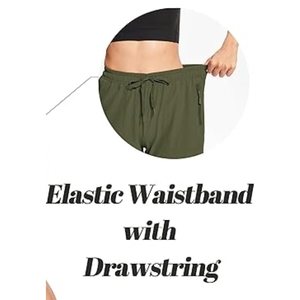Men's Solid Olive Green Bermuda Shorts <b>Elastic</b> Waist Quick Dry Casual Shorts with Pockets Drawstring Closure - Product Image 4