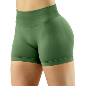 Shorts taille haute pour le yoga et la gym, effet ventre plat, rehaussement des fessiers, tissu extensible doux sans coutures, pour l'entraînement - Product Image 3