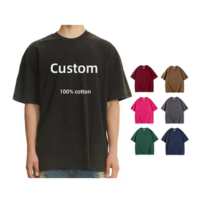 Camiseta Blanca Personalizable con Logotipo, Camiseta de Algodón Lavado Oversize para Hombre, Cuello Redondo, Camiseta Blanca al por Mayor, Camiseta de Manga Corta - Product Image 5