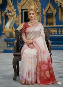 ชุดเสื้อส่าหรีผ้าไหมพรีเมียมพร้อมสวมใส่ ชุดแบบดั้งเดิมของอินเดีย/ปากีสถาน สำหรับงานปาร์ตี้ งานแต่งงาน งานดิวาลี ความยาวคลุมเท้า ไม่ยับ แห้งเร็ว - Product Image 5