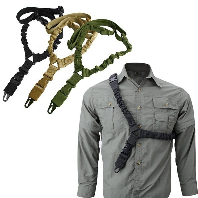 WANZHUO Single Point Tactical Rope Nylon Diagonal Strap Canvas Tactical Belt for Hunting Hiking Personal Defense Equipment