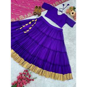 Lehenga Choli de créateur avec dupatta pour Navratri et Diwali, en polyester spécial - Product Image 5
