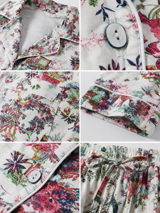 Conjunto de Pijama de Algodón Estampado de Lujo para Mujer, Ropa de Dormir Floral de Manga Larga, Colección de Ropa para Estar en Casa - Product Image 4