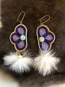 Aros de Oreja con Bordado Elegante y Cuentas, Personalizados para Bodas, Fiestas, con Diseño Floral Étnico, Accesorio de Joyería de Moda - Product Image 4