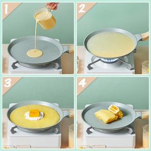 Poêle antiadhésive résistante aux rayures avec poignée froide au toucher, idéale pour les besoins quotidiens de cuisson à la maison. - Product Image 3