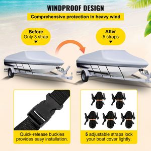 Telo Copribarca Impermeabile in PVC Rinforzato da 14-16 Piedi per Barche Rimorchiabili con Larghezza Trave 90 Pollici, Copertura per Scafo a V - Nuovo - Product Image 5