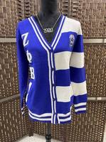 Pull cardigan fin en acrylique pour femme Zeta Phi Beta, col en V, broderie universitaire de la sororité grecque, séchage rapide, personnalisable OEM
