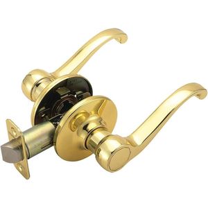 Poignée de porte élégante en laiton poli pour couloir et placard, 6,375 po x 1,88 po x 2,625 po, pour fenêtres et portes - Product Image 1