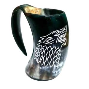 Mug en corne véritable de style américain pour boire, support OEM, expédition rapide, livraison rapide, luxe, alimentaire, isolé chaud/froid, écologique - Product Image 1