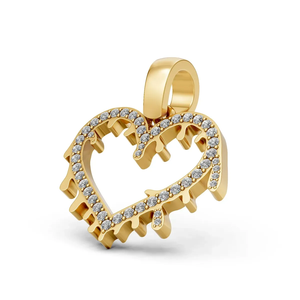 Collier pendentif cœur en diamant de laboratoire plaqué rhodium, or jaune 14 carats, pavé de diamants, certifié IGI, bijoux tendance pour femme, idéal pour les soirées - Product Image 6