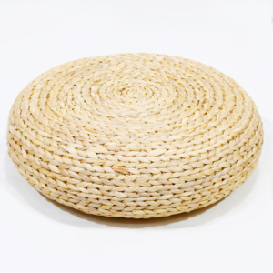 Handcrafted Plant Fiber Circular Pouf Minimalist Design Living Room Floor Seat <b>Single</b>-piece Package - Product Image 1
