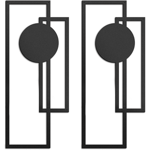 Set di Arte Murale in Ferro Bianco e Nero Fatto a Mano, Stile Moderno e Minimalista per Arredamento Casa - Product Image 4