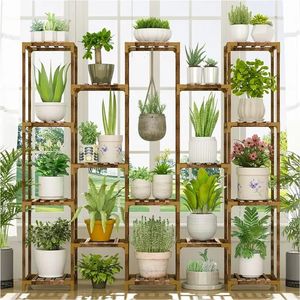 Pianta di legno alta 17-Tier per uso interno esterno per la finestra del Patio del soggiorno più vasi di fiori di piante fioriere - Product Image 6