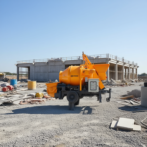 Malaxeur à béton mobile monté sur remorque, 18 m³/h, pompe électrique/diesel, prêt à l'emploi pour la construction - Product Image 3