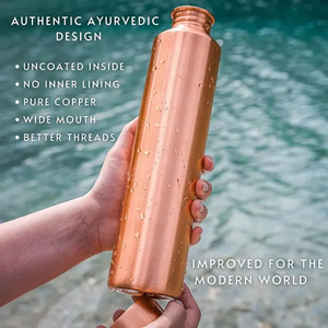 Botella de Agua Moderna de Cobre Liso de 950 ml con Aislamiento Térmico, Apilable, Resistente y Saludable para Deportes y Fiestas, con Tapa Estilizada - Product Image 4