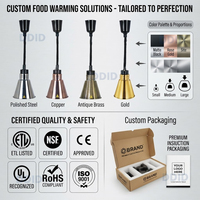 Lampe chauffante professionnelle en acier inoxydable pour buffet et maintien au chaud des aliments, équipement de cuisine pour hôtels, restaurants et cuisines commerciales