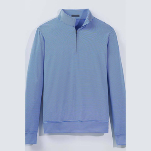 <b>Men's</b> Blue Quarter-Zip Fleece <b>Jacket</b> Breathable Casual Knitted Long Sleeve Solid Color Autumn Wear <b>cycling</b> outerwear - Product Image 6
