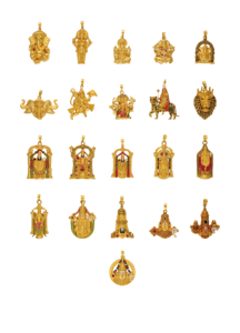 จี้พระเจ้าฮินดูทองคำบริสุทธิ์ 22K |   เครื่องประดับวัดลักษมี กฤษณารักษี บาลายจี และดูร์กา |   จี้ทองคำสำหรับศาสนาขายส่ง - Product Image 4