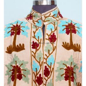 Chaqueta de algodón cotrize hecha a mano, ecológica, de estilo playero, para invierno, informal, para mujer, con cierre de botones y bordado floral. - Product Image 2