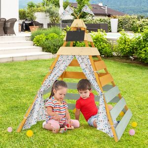 Cabane de jeu triangulaire intérieure et extérieure avec tableau noir amovible pour enfants - Product Image 6