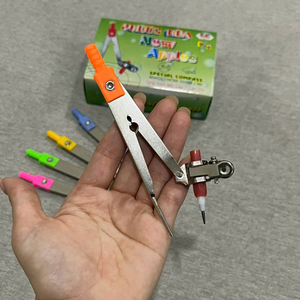 Compas de grande taille pour étudiants, usage scolaire quotidien, avec pince universelle pour crayon, 127*19*22mm, modèle 128, mine à pointe poussoir - Product Image 3