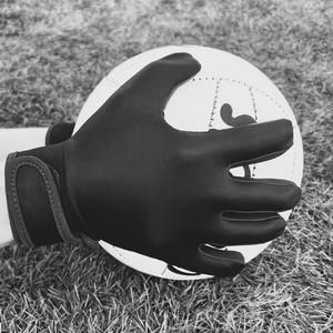 Guantes de Fútbol Gaélico GAA con Logotipo Personalizado, de Látex, Ligeros, Antideslizantes, con Cierre de Gancho y Bucle Ajustable, Totalmente Negros, sin Correa, Deportivos - Product Image 2