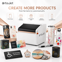 artisJet YOUNG Printer UV LED Flatbed Desktop untuk Promosi Souvenir Penghargaan Lencana Piala Coaster Koin Magnet Kulkas