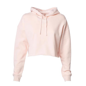 Sudadera corta informal con capucha para mujer, cómoda, de manga larga, tejido suave, perfecta para el gimnasio. - Product Image 1