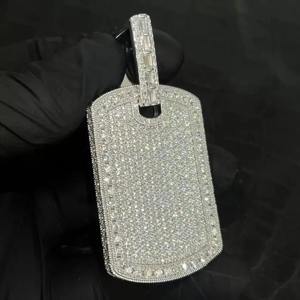 จี้เพชร Dvars Diamond Iced Dog Tag VVS มอยส์ซาไนต์ เงินแท้ 925 สไตล์ฮิปฮอปสุดหรูสำหรับผู้ชาย ผู้หญิง และทุกเพศ พร้อมจี้แบบกำหนดเองได้ - Product Image 5