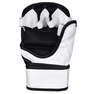 Gants d'entraînement en cuir demi-doigts avec fermeture au poignet pour MMA/Kickboxing, emballage personnalisé, imprimé au laser, unisexe, violet - Product Image 4
