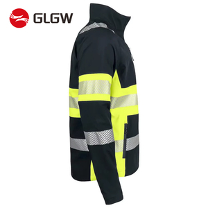 棉呼吸骑行长袖运动外套安全风衣夹克反光工作反光男式骑行夹克 - Product Image 4