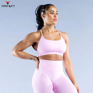 Soutien-gorge de sport rembourré léger pour femme grande taille, dos croisé, avec logo personnalisé sur le devant, pour le fitness - Product Image 6