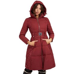 New Top Trending High Quality <b>Quilted</b> Breathable Custom Design Women's Hooded Long Bubble Puffer Jacket - Product Image 1