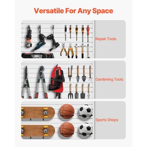 Panneau mural à lattes en PVC blanc 2 x 4 pieds, facile à installer, design modulaire, rangement mural à lattes réglable - Product Image 4