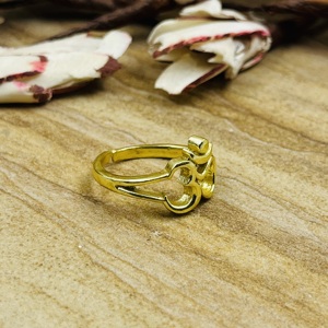 Meilleures bagues Om en laiton plaqué or 18 carats pour femmes, style bohème, religieuses, spirituelles, yoga, délicates, pour mariage et fiançailles, bijoux certifiés - Product Image 5