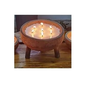 Bol à bougie en bois fait main de qualité supérieure, nouveau style, avec mèches, pour la décoration intérieure, provenant d'un fournisseur indien. - Product Image 4