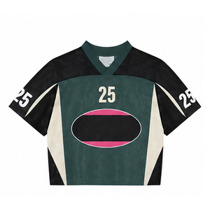 Jersey de Hockey sobre Hielo Unisex Verde y Negro con Cuello en V, Número 25, Sublimado, de Malla, Manga Corta, Transpirable, Corte Regular, para Adultos - Product Image 1
