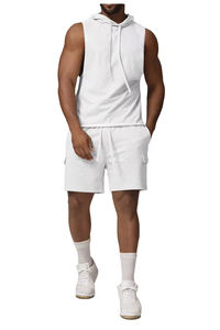 Shorts de sport texturés pour hommes en mélange 100 % coton de haute qualité avec poches, idéaux pour l'hiver, la gym et la ville - Product Image 3