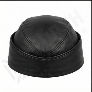 Harlequins Style <b>Leather</b> Garrison Cap Bear Pride <b>Leather</b> Garrison Caps Real 100% Lambskin <b>Leather</b> <b>Hats</b> - Product Image 3