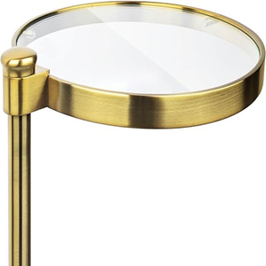 Gold Glass Drink <b>Table</b> Metal Martini <b>Round</b> <b>Small</b> Drink Side <b>Table</b> for Couch Tempered Glass C Shaped End <b>Table</b> - Product Image 2