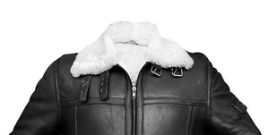 <b>Men's</b> Black Leather Aviator <b>Jacket</b> Full Sleeve <b>Shearling</b> Lined Windproof Winter Wear - Product Image 3