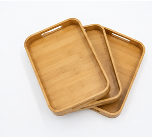 Juego de Bandejas de Servir de Madera Duraderas y Ecológicas de Primera Calidad, Bandeja Rectangular para Té, Café y Aperitivos, Madera de Acacia, Mango y Nogal, para Bodas y Restaurantes - Product Image 6