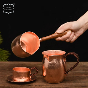 Best Quality Wholesale Copper <b>Coffee</b> Pot Large size <b>Tea</b> and Milk Pot Set With Copper Handle for Kitchen Use - Product Image 4