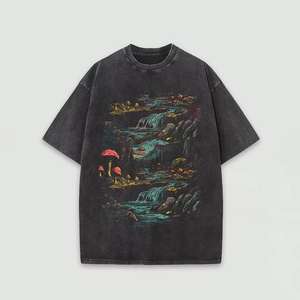 Camiseta Clásica Personalizable OEM Unisex de Tallas Grandes, Estilo Urbano, con Diseño de Serigrafía Lavada y Pedrería, Camiseta Sólida para Hombre - Product Image 6