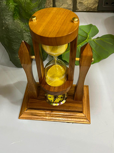 Minuteur sablier 2 minutes jaune classique en verre, horloge à sable décorative pour bureau, maison, salle d'étude, décoration de table - Product Image 3