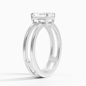 BOJ <b>Ring</b> 058 Radiant Cut 925 Silver Aimee Open Double Band & Rhodium Plated Wedding 2ct D Color VVS1 Moissanite GRA Certified - Product Image 2
