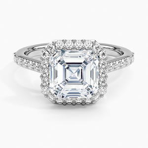 BOJ <b>Ring</b> 099 Asscher Cut 925 <b>Silver</b> Halo Stone Prong Setting <b>Solitaire</b> Diamond <b>Ring</b> 2ct D Color VVS1 Moissanite GRA Certified - Product Image 1